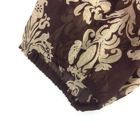 4/$25 Coco And Chase Tunic Blouse Peasant Floral V Neck Sheer Womens Sz M - Picture 13 of 14